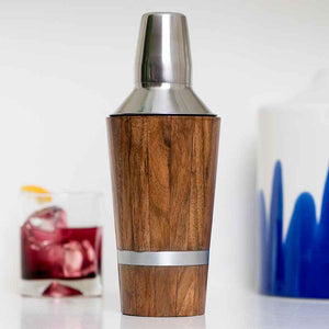 Wood Inlay Cocktail Shaker